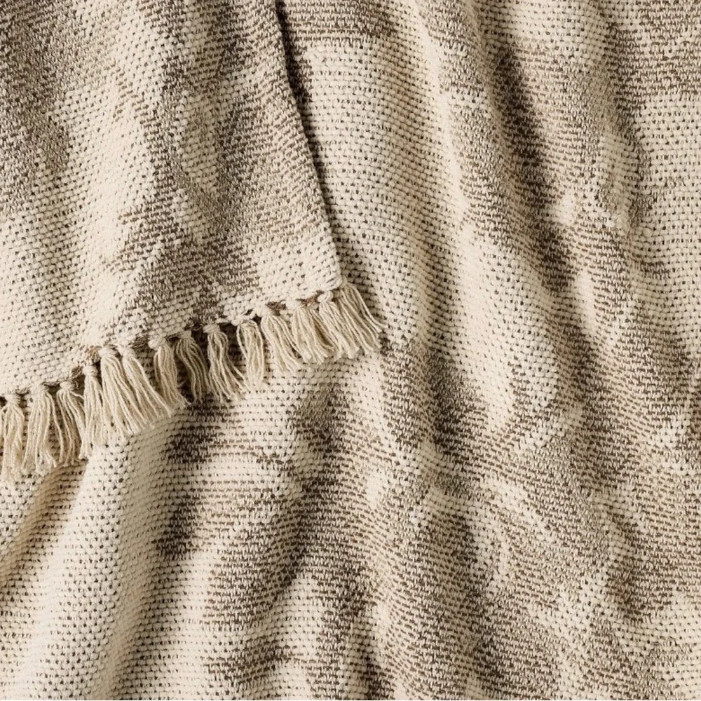 Woven Floral and Leaves Pattern Throw with Fringe— Studio McGee